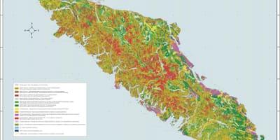 Mapa ostrova vancouver geologie