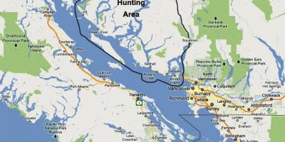 Mapa ostrova vancouver lov