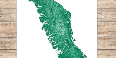 Mapa ostrov vancouver art