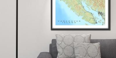 Mapa ostrova vancouver wall