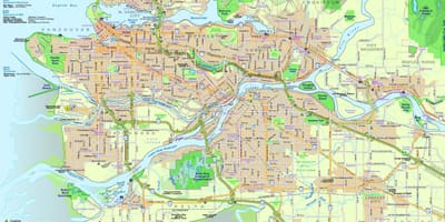 Mapa města vancouver bc kanada
