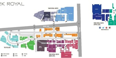 Vancouver downtown shopping mapě