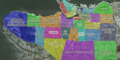 Mapu vancouveru a okolních oblastí