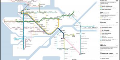 Tranzitní skytrain mapě