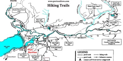 Vancouver island turistické stezky mapě