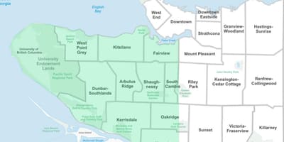 West vancouver sousedství mapě