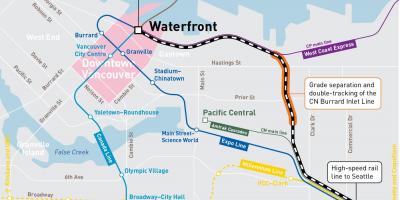 Mapa nábřeží stanice vancouver