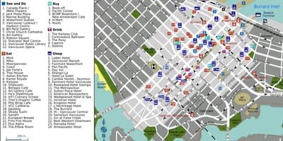 Yaletown vancouver mapě