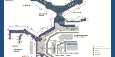 Vancouver kanada mapa letiště