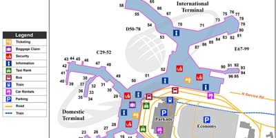 Vancouver mapa letiště terminál m