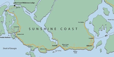 Západní pobřeží vancouver island mapa